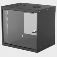 INTELLINET Mrežni ormar 9U, zidni, 19", dubina 500mm, širina 485mm, max 50kg, staklena vrata, crni